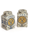 Set of 2 Renaissance Style Ceramic Tea & Coffee Jars