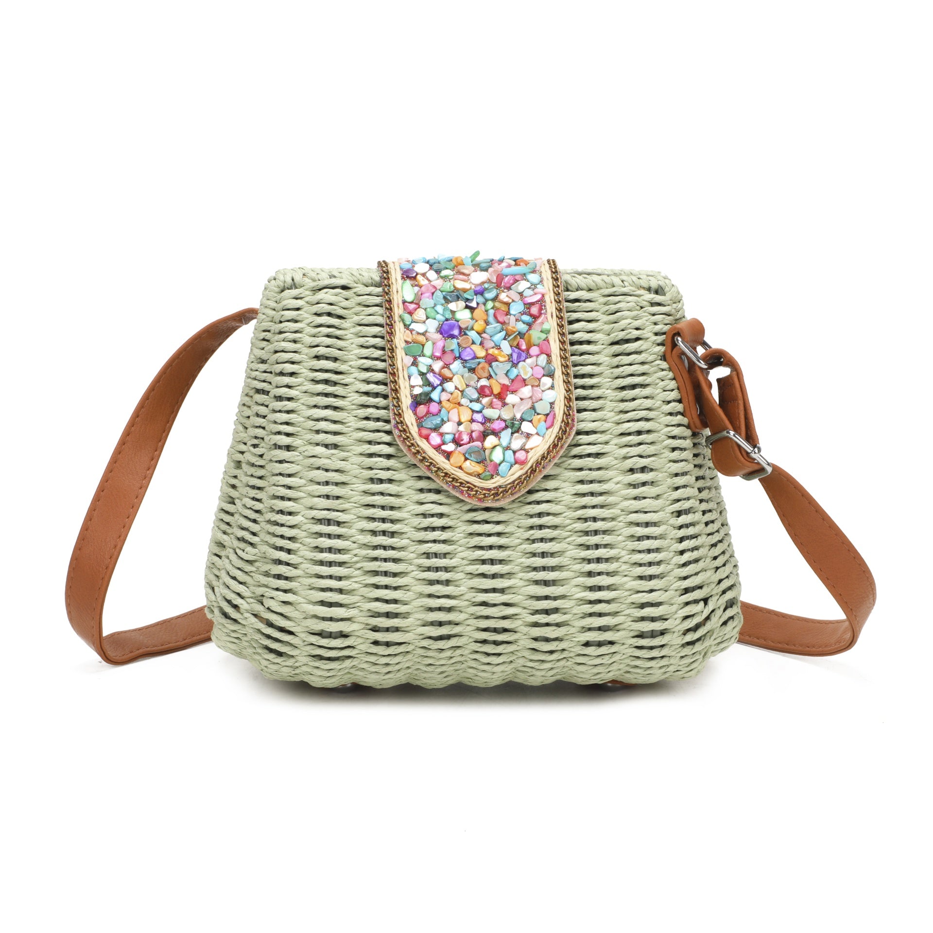 Pastel Gem Basket Cross Body Bag