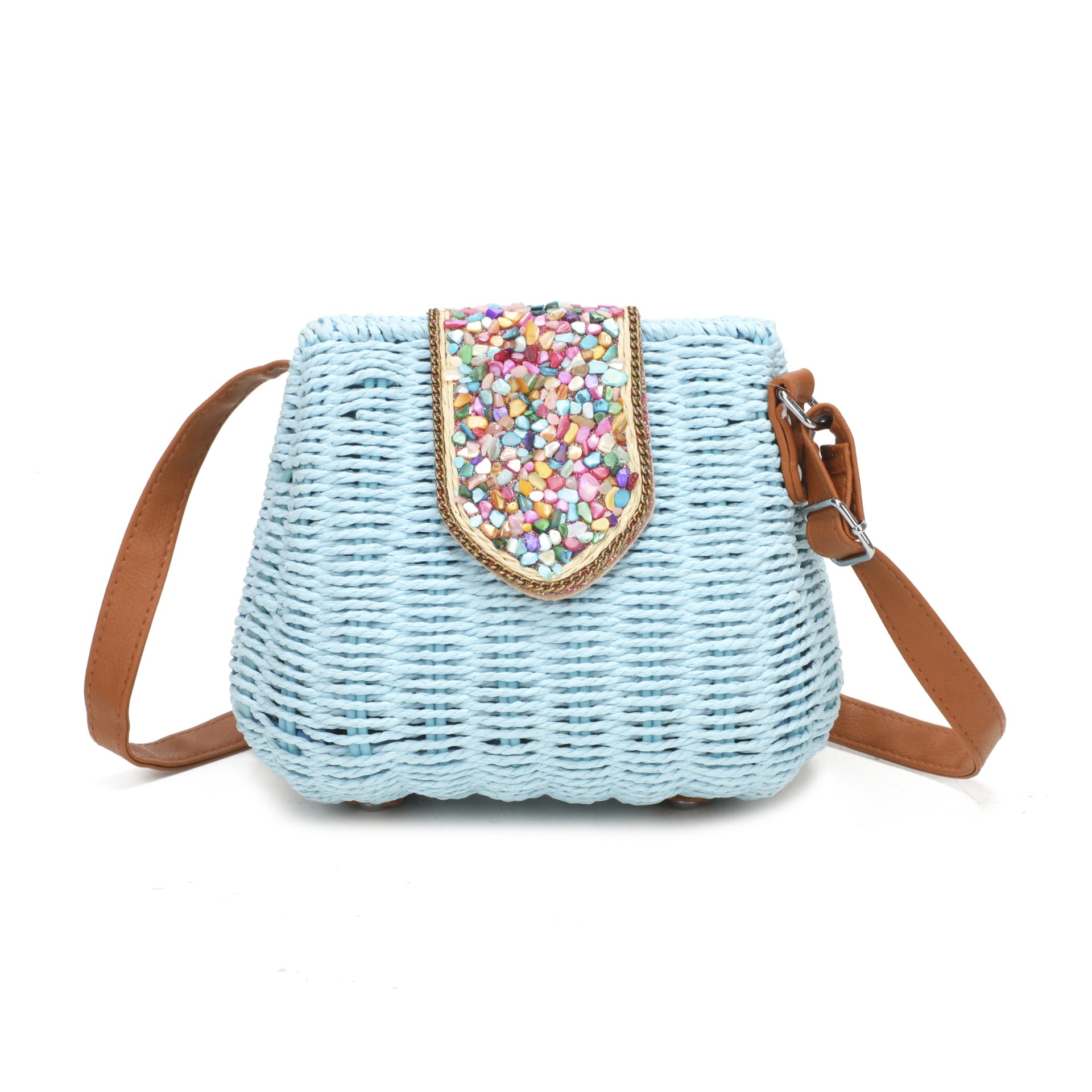 Pastel Gem Basket Cross Body Bag