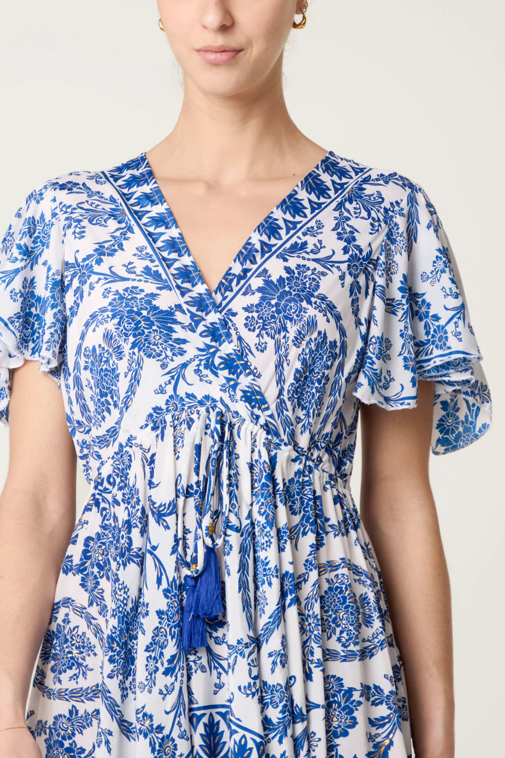 Blue Willow Vintage Print Hanky Hem Dress