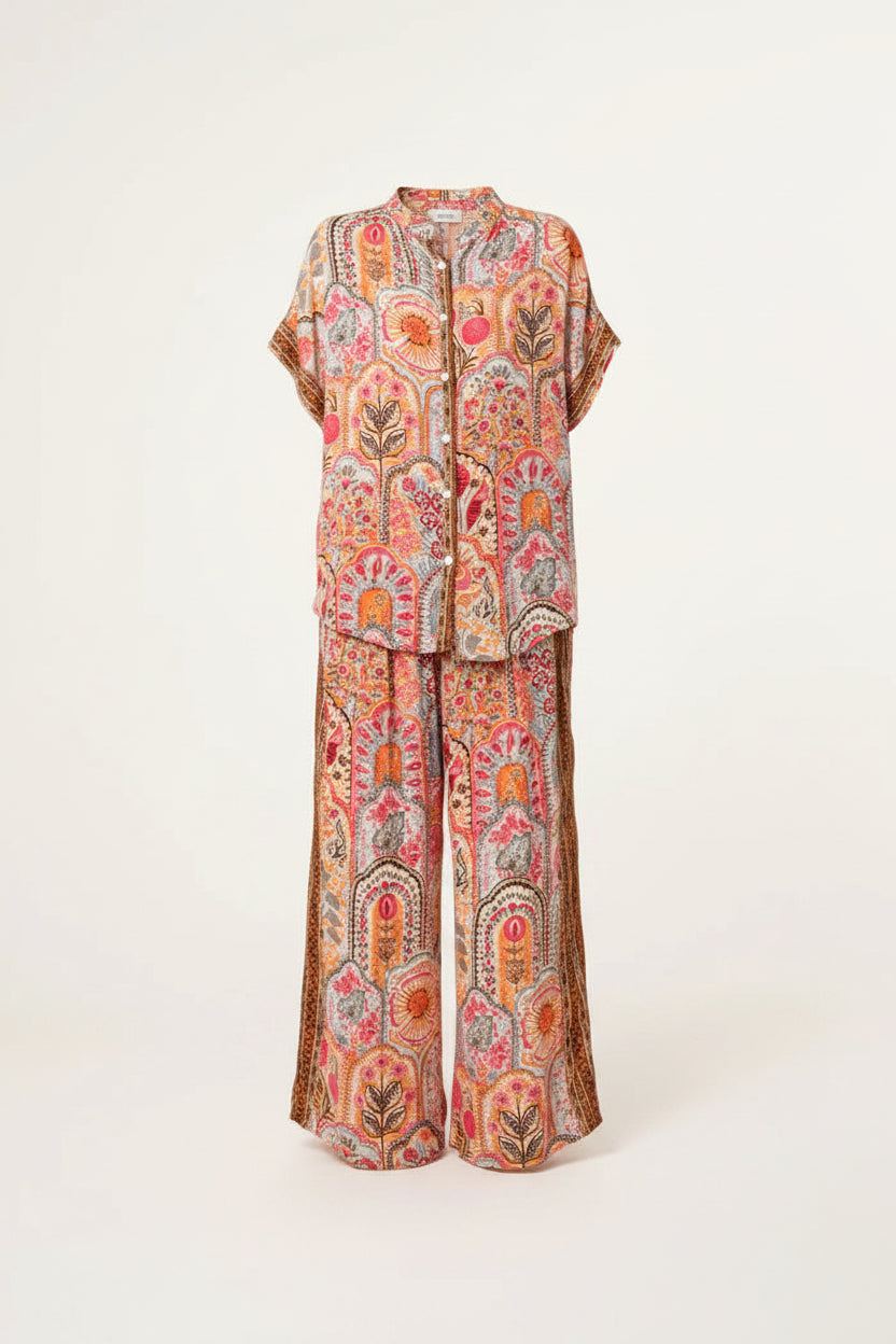 Abstract Print Shirt and Trousers Co Ord