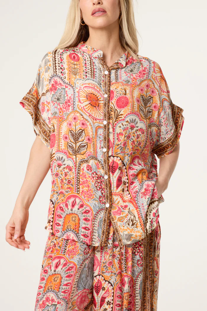 Abstract Print Shirt and Trousers Co Ord