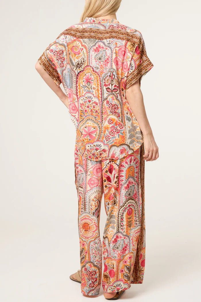 Abstract Print Shirt and Trousers Co Ord