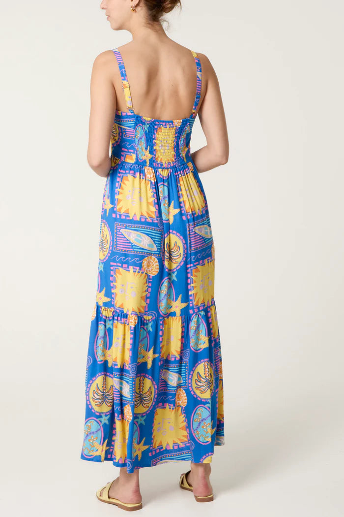Blue Sun Print Sundress