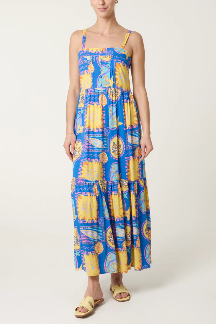 Blue Sun Print Sundress