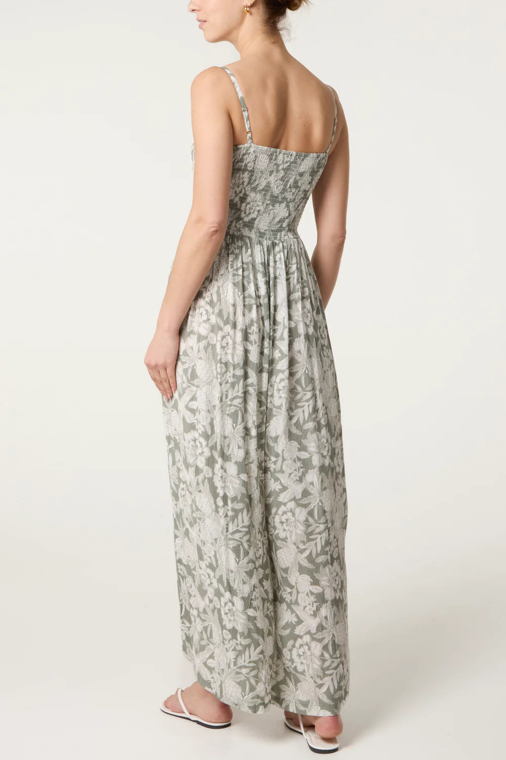 Sage Botanical Strappy Jumpsuit