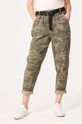 Khaki Belted Camouflage Trousers