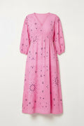 Bubble Gum Pink Bandana Print Midi Dress