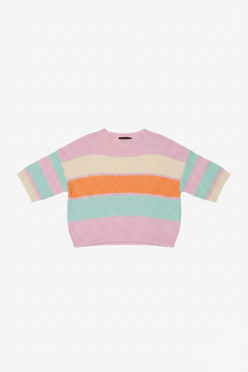Wide Sleeve Colour Block Jumper